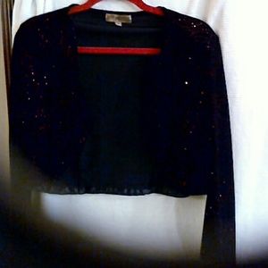 Faux Black velvet shrug